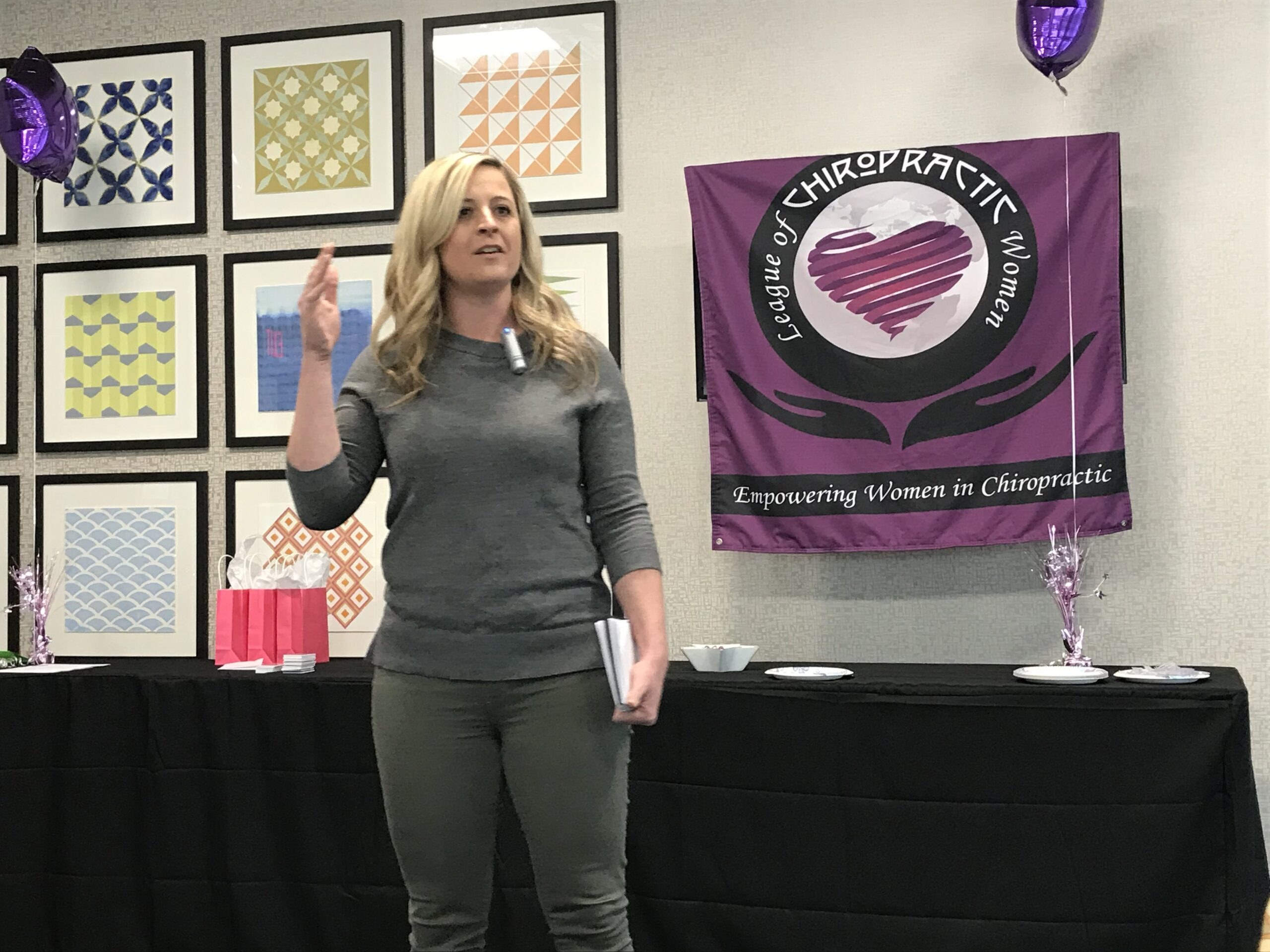 Dr Jamie Engel Speaking at the League of Chiropractic Women